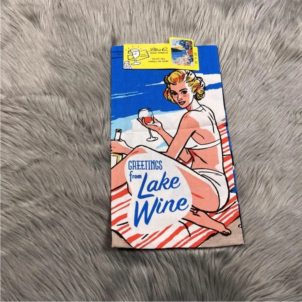 Blue Q Dish Towel Lake Wine 21”x28”